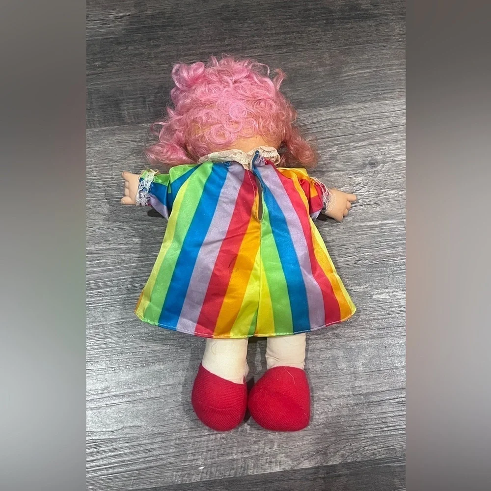 Vintage Colorful Clown Doll with Rainbow Dress